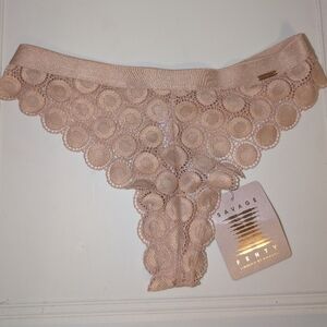 NWT Savage X Fenty Nude Lace Panty XS